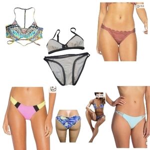 Swimsuit Bundle Bikini Lot Separates Cheeky Strappy Triangle Top Swimwear